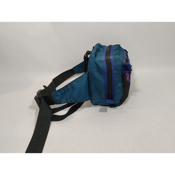 VTG 90s Patagonia Teal Blue Purple Nylon Waist‎ Pack Bag Fanny Pack Made in USA - Picture 7 of 13
